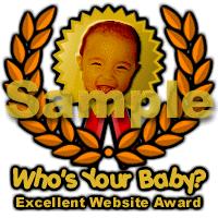 Who's Your Baby? ℠ Excellent Website Award Sample